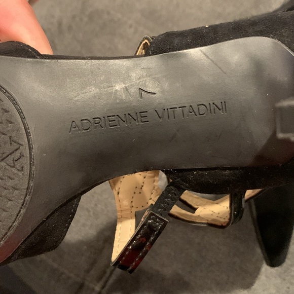 ADRIENNE VITTADINI Av-Shahin Women's Size 7M Black Faux Suede ZIP 3" Heels - Picture 9 of 9